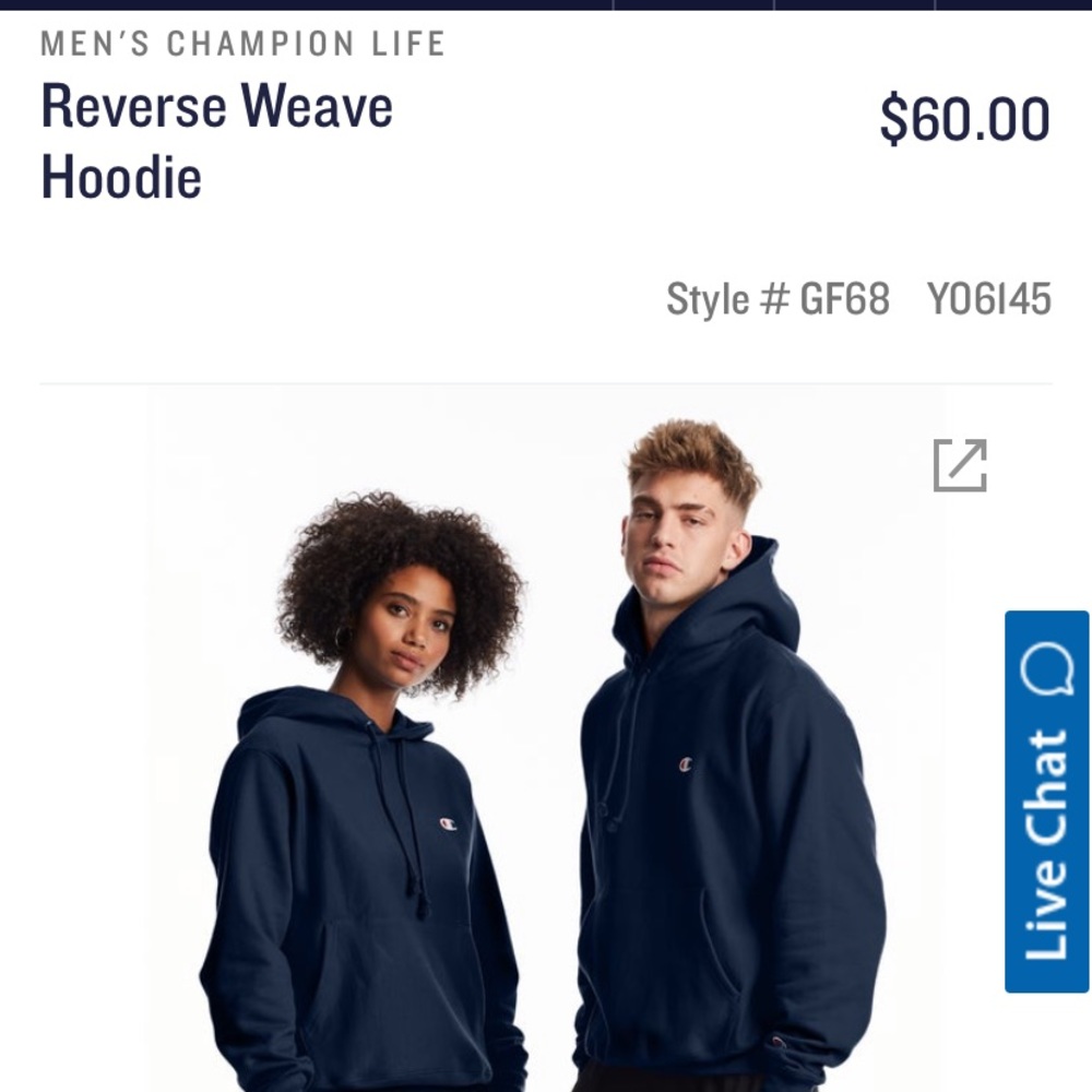 Champion Medium Reverse Wave Navy Hoodie
